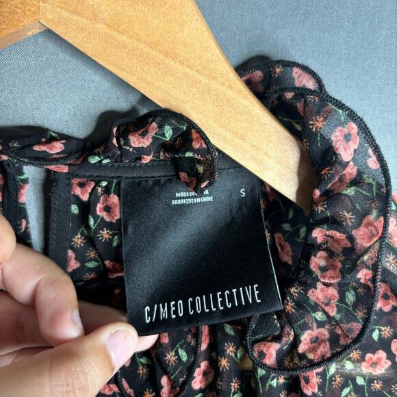 C/MEO Collective Longevity Mini Dress Black Floral Size S - Picture 8 of 8